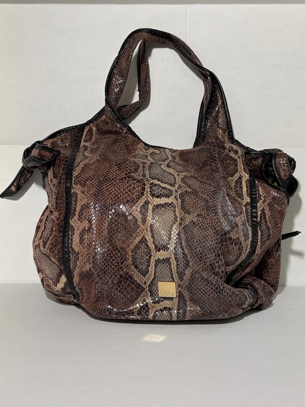 Vintage Y2K Kooba Slouchy Python Shoulder Bag